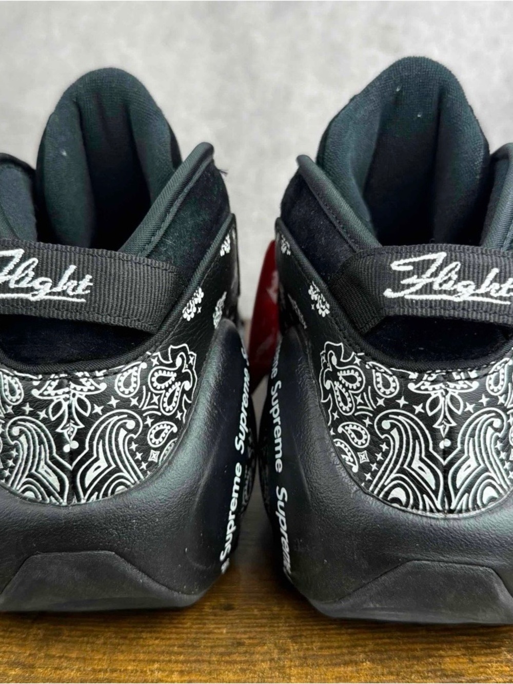 Nike Air Zoom Flight 95 SP x Supreme Black White Paisley Size 12 DJ8604-001 Rare - Picture 7 of 9